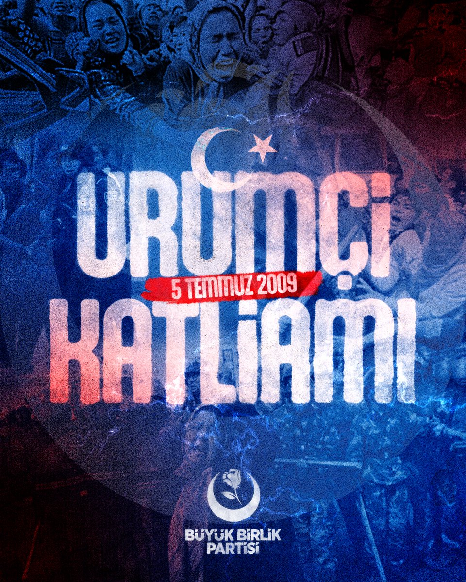 bbpgenelmerkez's tweet photo. 5 Temmuz 2009'da Doğu Türkistan'ın Urumçi şehrinde Çin yönetimi tarafından katledilen Uygur Türklerini rahmet, minnet ve hüzünle yâd ediyoruz.

Türk dünyasının ayrılmaz bir parçası olan Doğu Türkistan'da yaşanan zulmü unutmadık, soydaşlarımızın haklı mücadelesinin yanında olmaya devam edeceğiz.
#Urumçikatliamı