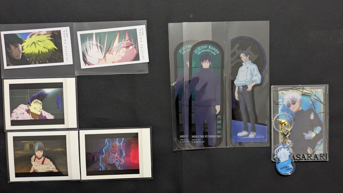 sarasarari99's tweet photo. 【交換】呪術廻戦 死滅回游 トレーディングミニカード Vol.2 SNAP CARD スナップカード4 ぱしゃこれ 第8弾 第3期  死滅回游OP・ED Ver. ブックマークコレクション Plaza chair:Black 身支度フェア 特典 カプセルラバーキーホルダー

譲：虎杖悠仁 伏黒恵 乙骨憂太 脹相 日車寛見 禪院直哉など
↓ https://t.co/iuTDmz4QKh