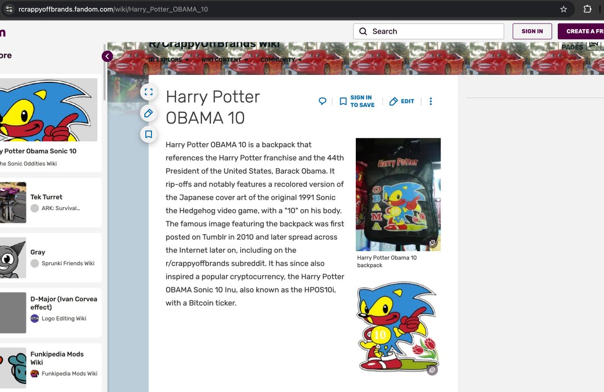 FAT_HEAD_DAVE's tweet photo. People talk about lore, community and returning to old school memes

And HarryPotterObamaSonic10inu started out life 16 years ago with this original rip off backpack

"Retail isnt going to buy your stupid niche coin"

Niche? LOL

This backpack has had a community on the internet longer than $BTC has existed...

Ticker is $BITCOIN and you know we are the ENDGAME

I am SICK of seeing, unfunny, surface level memes.

The GREATEST memecoin ever is, factually harrypotterobamasonic10inu

Your coin might be a really good "culture coin" or a "community coin" or a "PBA" (GAE), have those titles, we dont want them...

Ticker $bitcoin will break £10 as denounced by the 10 on sonics chest back in....yes...2010!