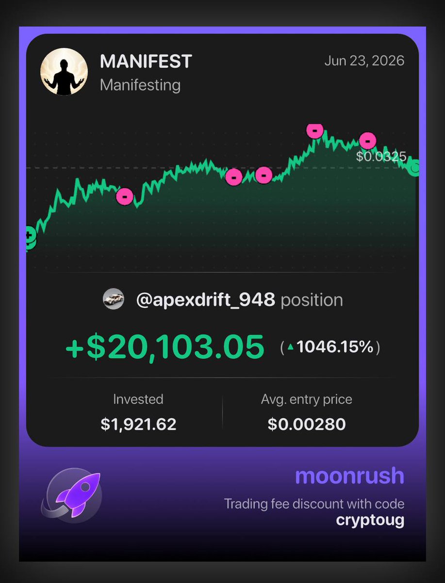 cryptorapomo's tweet photo. @SunsetTigerNFT This MANIFEST trade is insane 👀

MoonRush caught a good one here. https://t.co/VlB4D90nvh
