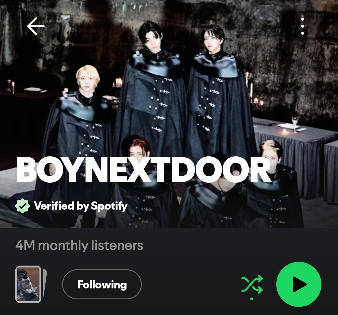 Bndcharts_'s tweet photo. Boynextdoor has reached a new peak of 4M Spotify Monthly Listeners!!!!! 

#BOYNEXTDOOR #보이넥스트도어 https://t.co/t4MH92xPqP