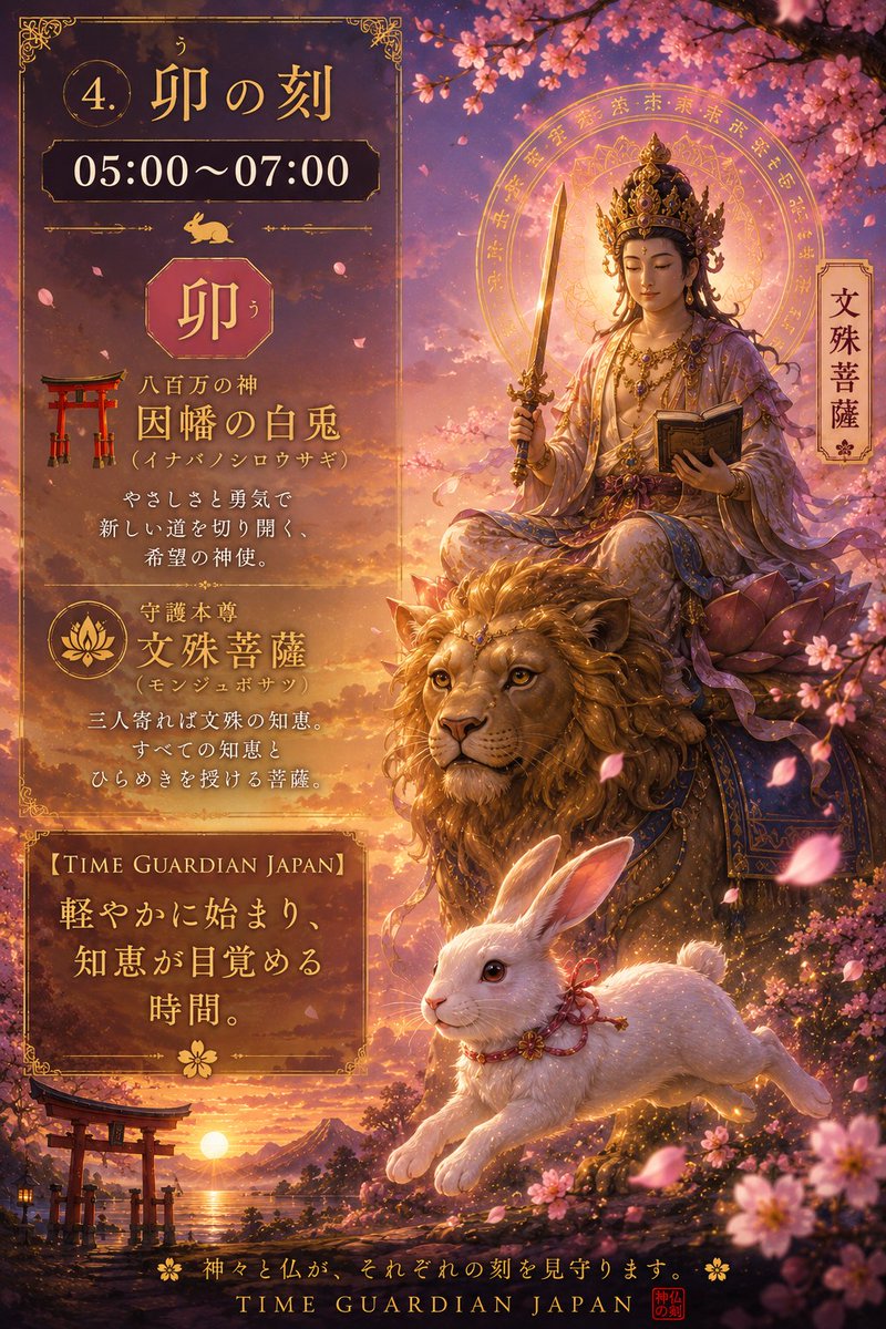 🕔 05:00｜卯の刻 ここからは、 時の守護者 ― 神仏の刻 ― 🐇 卯の刻 05