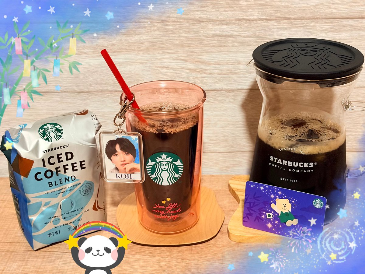 0228_aiko's tweet photo. 「〜キラキラなサマータイムの始まりだよ♡✨Special ファンミーティング〜」

華MEN組の皆さんお疲れ様でした💐
七夕企画🎋みんなの『NEGAI』を叶える素敵な企画ですね🌟私も来年の七夕🎋参加してみたいです🌸

今日は九州は雨が酷くて家でスタバのアイスコーヒー淹れてのんびり過ごしたよ
＃石綿宏司 https://t.co/GCthyVkPIV
