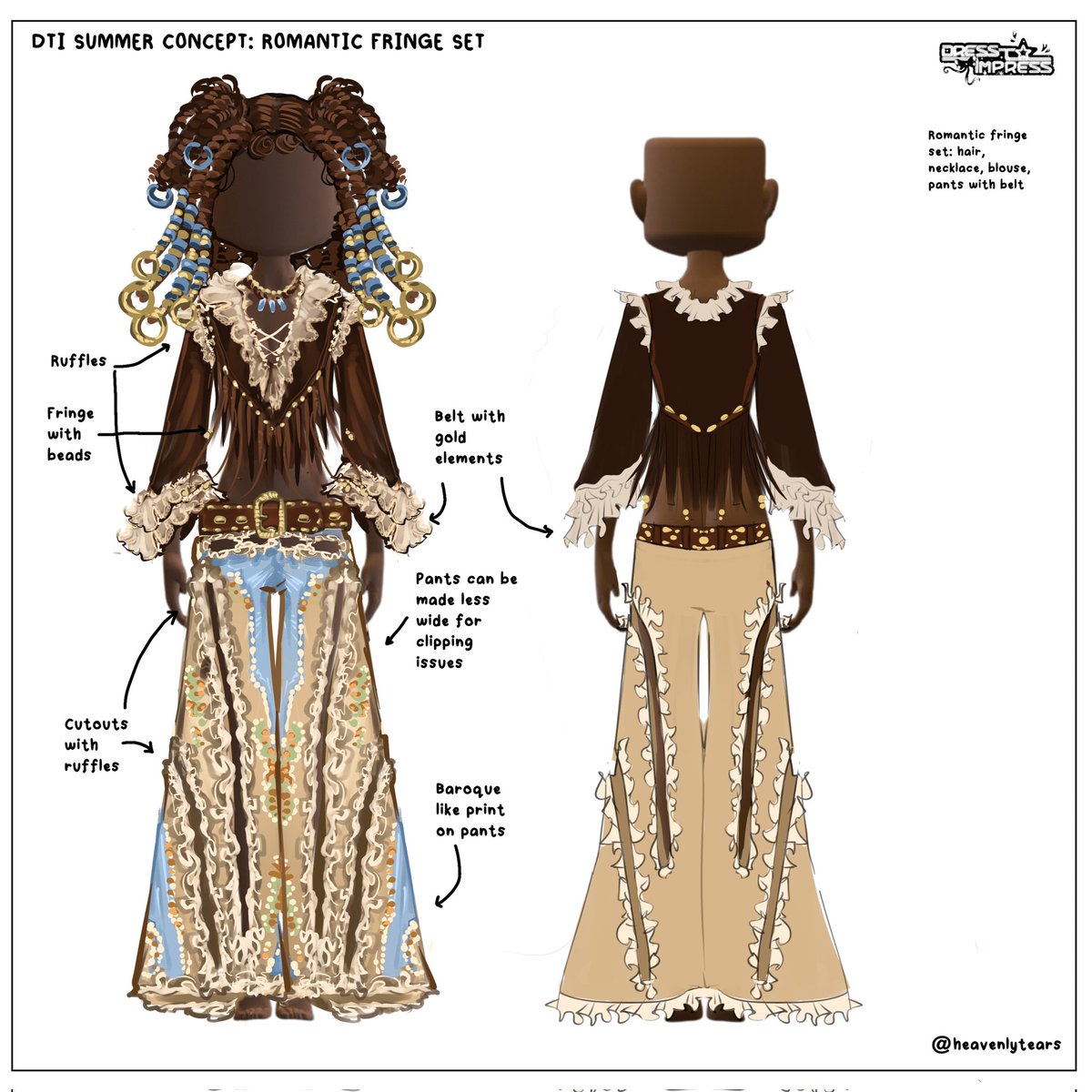 heavenlyt65's tweet photo. Hello everyone! 
Here are the sets I designed for the @_Dress2Impress summer update 🇧🇷💕
I had so much fun drawing them and as always I'm extremely grateful for this opportunity! 
Hope you guys enjoy them and have fun playing <3
Have an amazing summer update! ❤️🪽 https://t.co/t2Z9P0QjNb