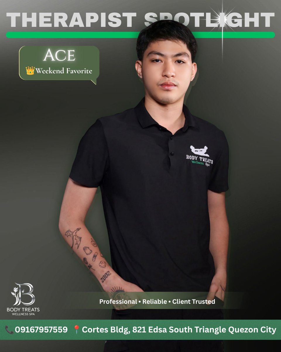bodytreatsQC's tweet photo. 🌟 Therapist Spotlight: Ace

Meet Ace, our Weekend Favorite at Body Treats Wellness Spa.

Known for his professionalism, friendly approach, and commitment to providing a relaxing wellness experience, Ace continues to earn the trust of clients looking to unwind and recharge during the weekend.

Spend your weekend with the care and quality service that make Ace a true Weekend Favorite.

⭐ For More Client Reviews & Feedback:
🐦 X: @btwsreviews

#TherapistSpotlight #WeekendFavorite #BodyTreats
