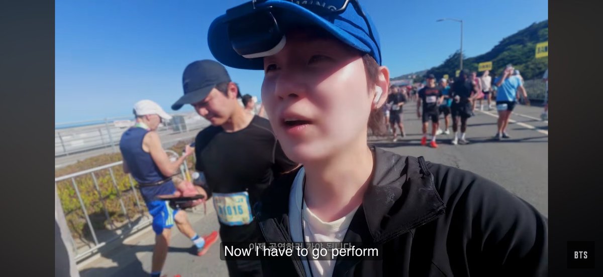 seokjinbit's tweet photo. no wonder Yoongi’s legs were shaking and swollen as hell during their concert on the same day… man did a whole 12K with an uphill run GODDAMN LMAO https://t.co/V63AfobKsr
