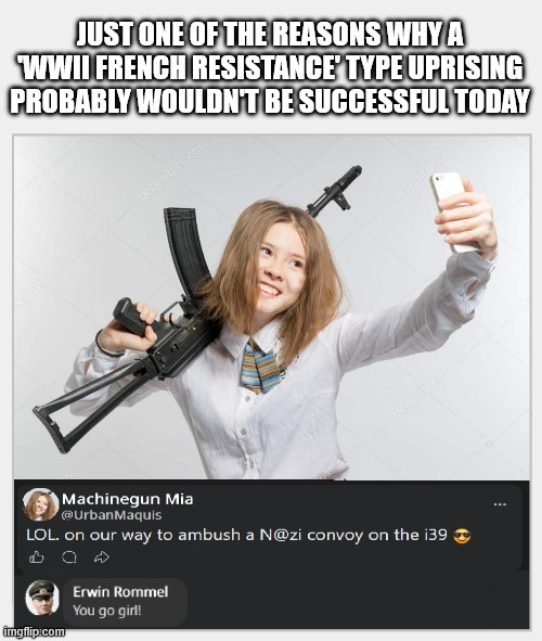 JackYakovich's tweet photo. Plus her handling drills are all over the shop!
#revolution #uprising #civilwar #MAGA #Trump #lefty
#fingerbehindthetrigger #questionmark https://t.co/exC9ctpVfg
