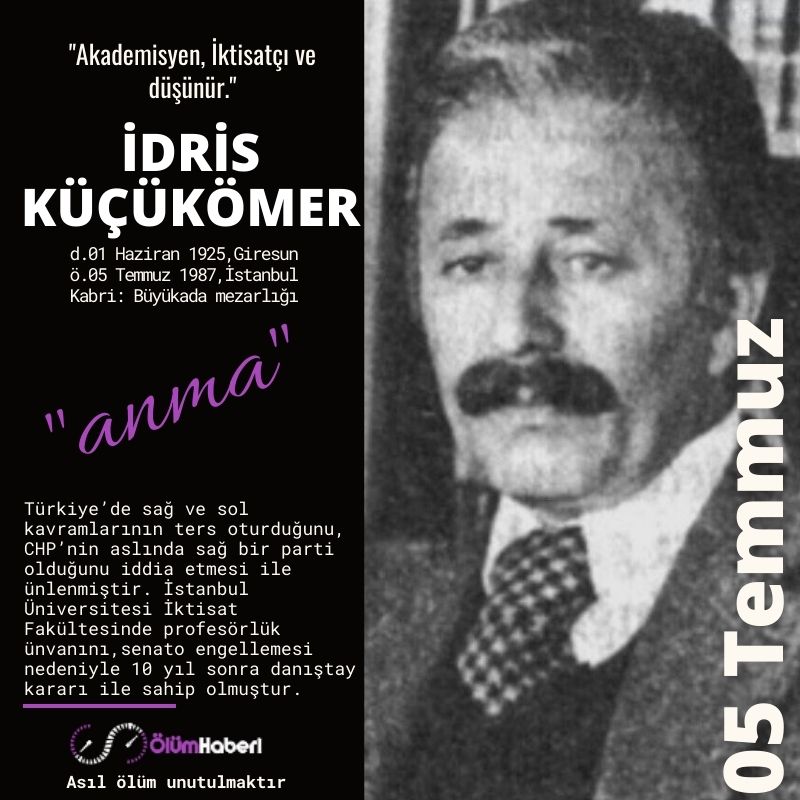OlumHaberi's tweet photo. GÜNÜN ANMALARI. (05.Temmuz)
Adil Erdem Bayazıt
Çelik Uygur
Hasan Doğan
İdris Küçükömer
https://t.co/mHRZXAkEsq
#İstanbul #vefat #anma #tarih #AdilErdemBayazıt #HasanDogan #İdrisKucukomer #SafiyeAliKerekler #yazar #tarihci #sair #siir #siyaset #tbmm #iktisat #doktor https://t.co/uqDzH1kTmE