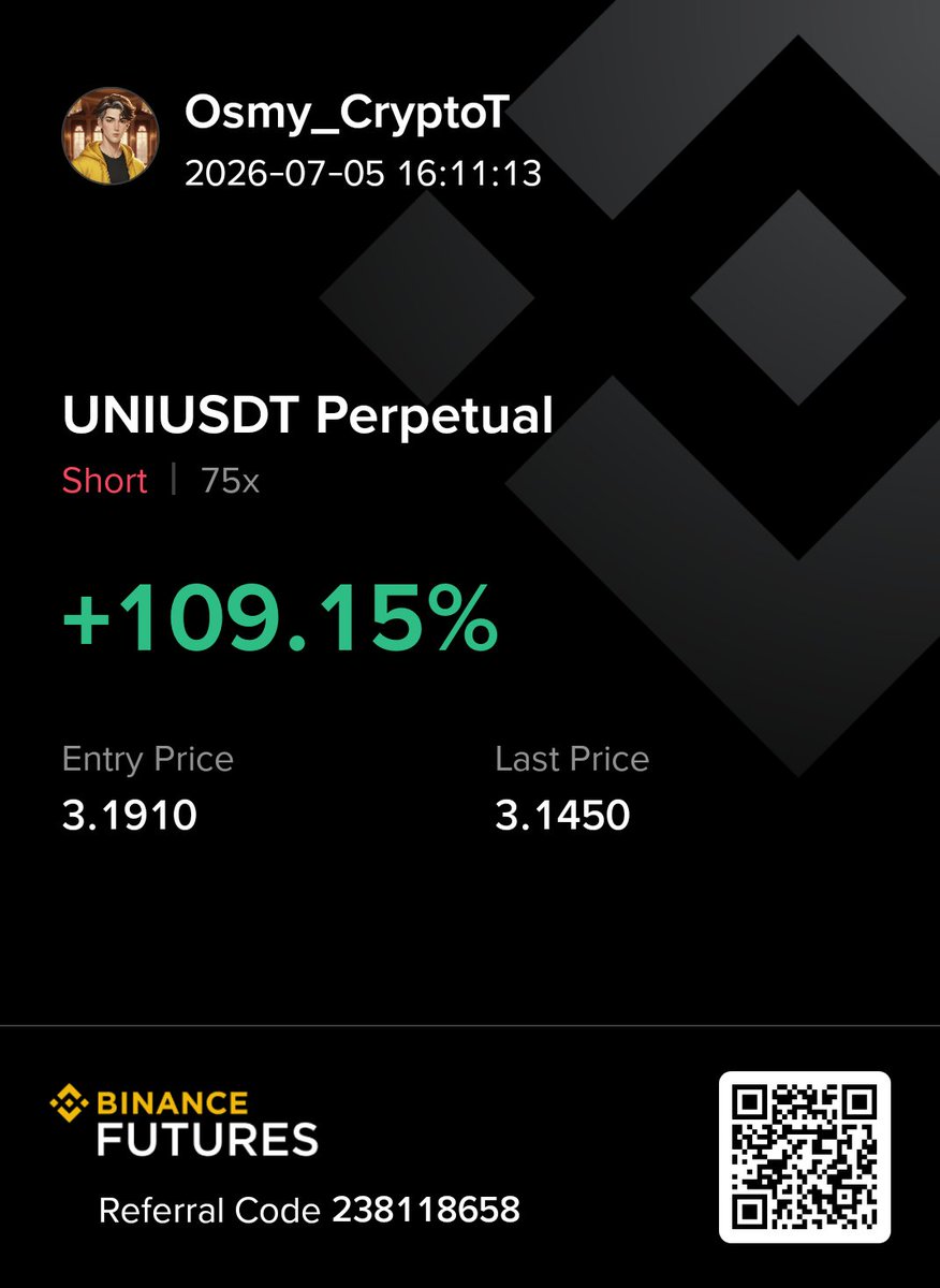 Osmy_CryptoT's tweet photo. TP1 HIT! 🚀🔥 Our SHORT on $UNI  just crushed the first target! 💰📉 Profit is locked in. Let's go! 🎯🤑 https://t.co/SF4wy7Zufp