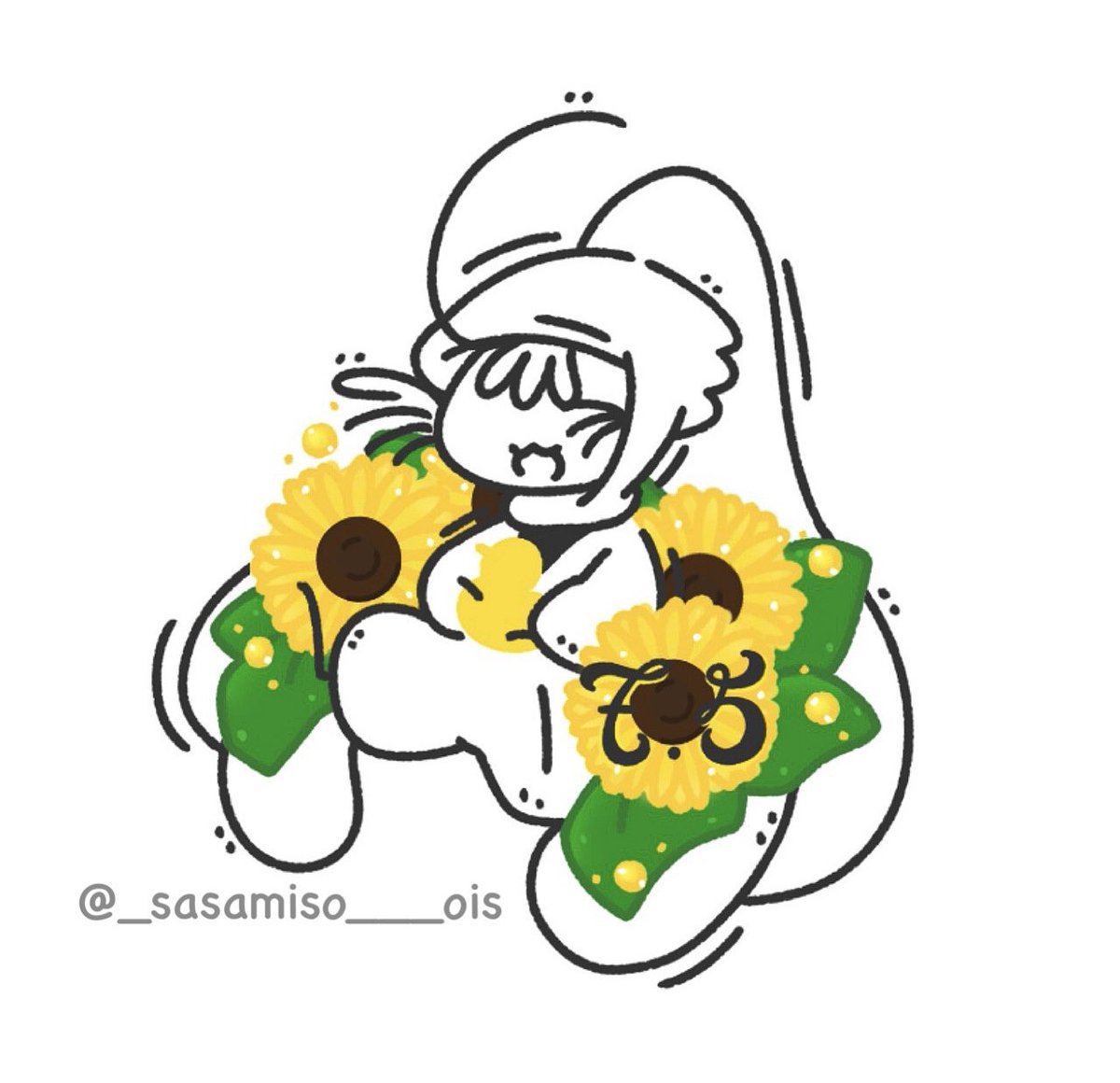 _sasamiso___ois's tweet photo. 差し入れに入れてたステッカーのイラストはこれです🌻✨️ https://t.co/K9x6jM3Ze7
