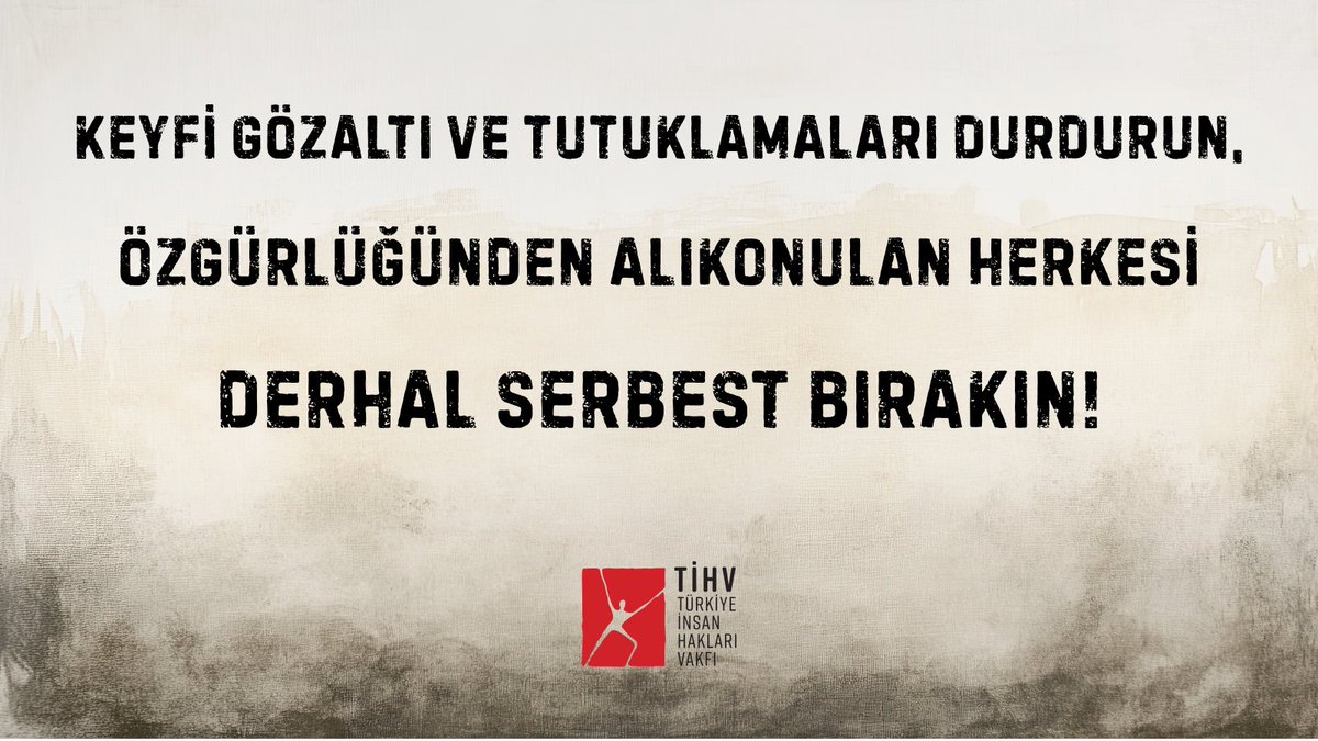 insanhaklari's tweet photo. 7 - 8 Temmuz 2026 tarihlerinde Ankara'da gerçekleştirilecek olan #NATO zirvesi Türkiye toplumu için ağır bir kişi özgürlüğü ve güvenliği sorunu haline gelmiştir.

Kişi özgürlüğü ve güvenliği hakkını güvence altına alan, Türkiye’nin de taraf olduğu, uluslararası sözleşmelere göre hiç kimse hukukun öngördüğü sebepler ve usuller dışında keyfi olarak gözaltına alınamaz ve özgürlüğünden yoksun bırakılamaz.

Ne var ki, Türkiye uzun yıllardır hukukun üstünlüğü ilkesine aykırı olarak başta “terörle mücadele” gerekçesiyle olmak üzere çeşitli gerekçelerle kişi özgürlüğü ve güvenliği hakkını keyfi bir şekilde ihlal etmektedir.

Son olarak NATO zirvesi nedeniyle hukuk dışı ve keyfi gerekçelerle, başta Ankara’da olmak üzere ülke genelinde gerçekleştirilen kitlesel gözaltılar ve tutuklamalar hiçbir şekilde kabul edilemez.

Türkiye taraf olduğu sözleşmelerden kaynaklanan taahhütlerine aykırı davranmakta, hatta söz konusu sözleşmeler kapsamında suç işlemektedir.

Keyfi gözaltı ve tutuklamaları durdurun, özgürlüğünden alıkonulan herkesi derhal serbest bırakın.