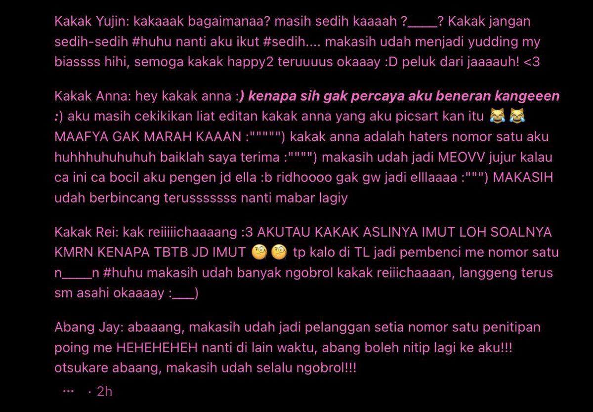 chuurrios's tweet photo. @ZestMEMEN | haaaa walopun aku haters nomor satu kamu tapi aku jg yang paling sayang sm km men.. aku mau km bahagia terus ok.. :__) abis ini jgn lupa peluk aku jd guling km okay my dd mwah MAKASIH JG UDAH BANGAK MENGOBROL MINAT ELLANNA SAMA KAMO (bukan sm nsokkie 🥹) <3 https://t.co/IAd4JGWnj1
