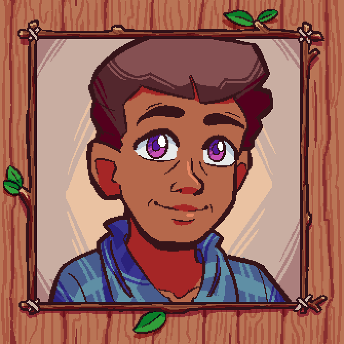 duruznik's tweet photo. Next we have our resident scientist (and winner of Stardew Valley's best dad award) Demetrius! https://t.co/d46UBUPnQz