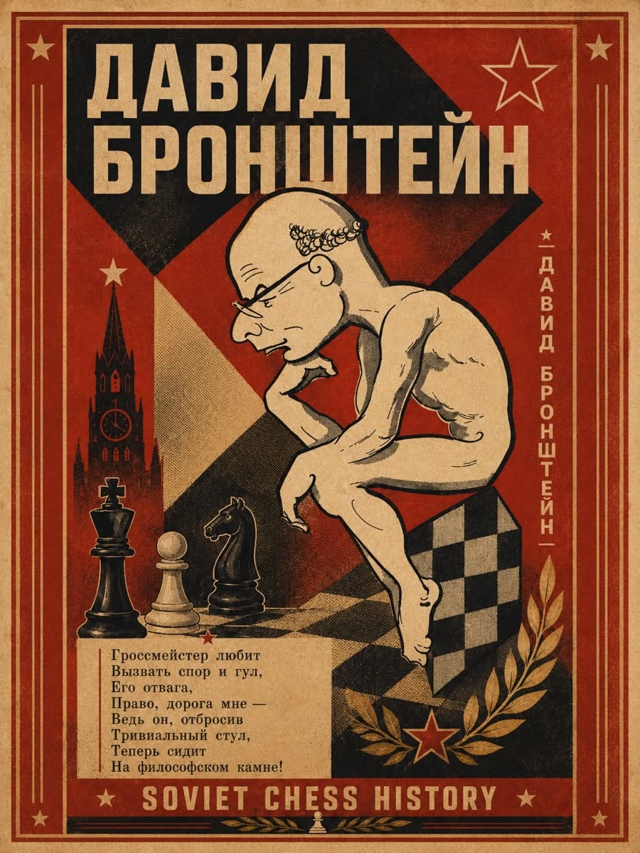davidllada's tweet photo. The site https://t.co/VomPrYKbMh is definitely worth following. They always come up with interesting stories and visuals from the golden era of chess.

Over the last few days, they have been posting on their Facebook page old posters and illustrations depicting some of the heroes of Soviet chess. Here are some of my personal favorites, depicting Tal, @Kasparov63, Bronstein and Spassky.