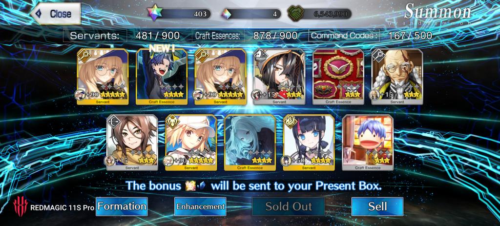 elmartiniloco's tweet photo. @MystFGO You missed the early bird luck, finally got more than one SSR on my GSSR and damn did it feel good. https://t.co/G3L7LowSHT
