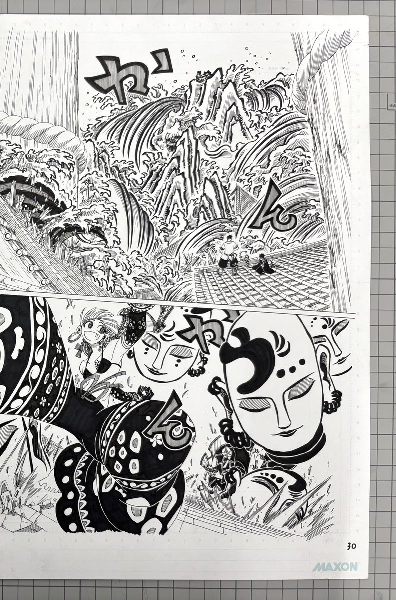 TeiTaiGa12's tweet photo. 見開きアナログ原画
『描季師』8話より https://t.co/hE62MLOq1h