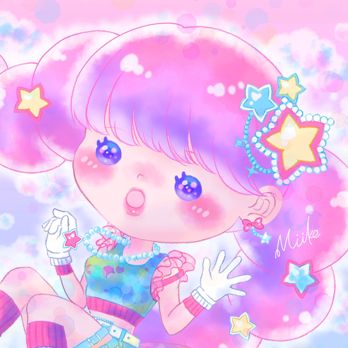 miiko_design's tweet photo. 展示会を機に新しいプロフ画像に変更しました！
ときめきとHAPPYの「マジカルルク」の世界のクルルちゃんです☺️💕
改めてよろしくお願いいたします✨
#新しいプロフィール画像 
#ガーリーイラスト #ゆめかわ #イラスト #art https://t.co/TLNG7MH4ko