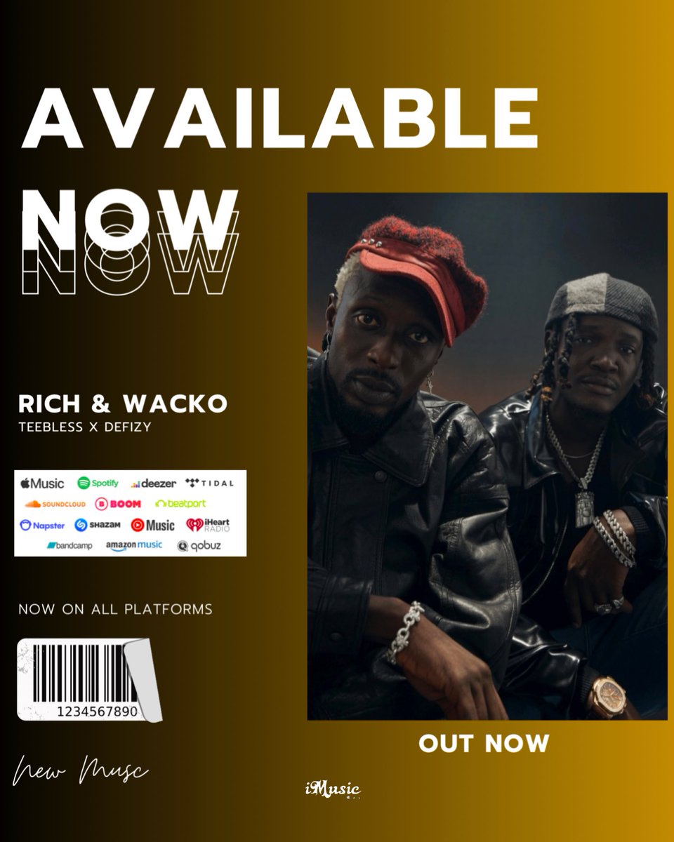 iMusicunbox's tweet photo. New Music out now

Teebless x Defizy #Rich&amp;Wacko 

https://t.co/r8wfKlaLpY

#NewMusic 🔥 https://t.co/Zbhvc83K8y