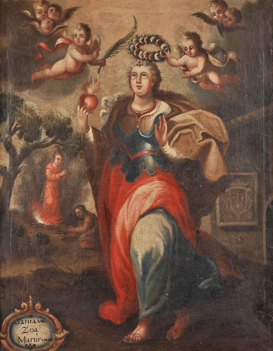 LectorGirl85's tweet photo. St. for Today (7/5): St. Zoe of Rome
(d. 286 AD)
#angels 

During the time of Diocletian’s persecution of Christians, St. Zoe was
  Healed by St. Sebastian 
  Baptized by St. Polycarp 
  Devoted to St. Peter 
  Captured while praying at St. Peter’s tomb     and martyred https://t.co/OiVgLWtpPB