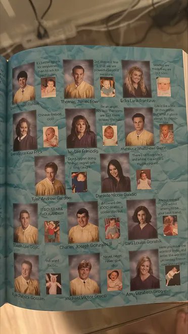 TheDibsterX's tweet photo. Many are calling the photo of Erika Kirk — brown eyes, bigger nose — fake.

Here are the actual pages from the **2007 Notre Dame Preparatory High School yearbook** proving it’s 100% REAL. 

A lot of you have been duped by TPUSA. 

It’s time to snap out of it and face reality: Erika is completely fake.