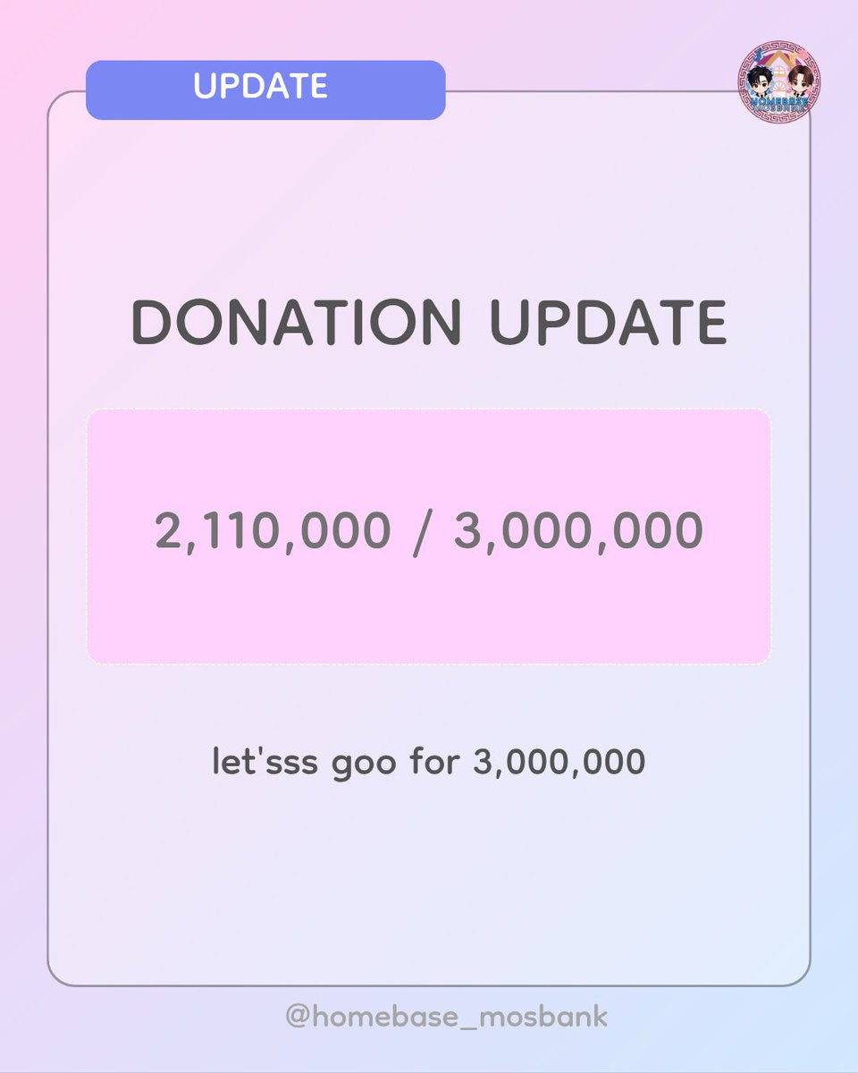 Homebasemosbank's tweet photo. DONATION UPDATE | MOSLHONG BDAY 🎂

Thank you for your support! 💙

We've raised Rp 2,110,000 so far. Donations are still open for anyone who would like to join and be part of Moslhong's birthday project 🫶🏻

🔗 https://t.co/xX5ZACj4eQ

#MosBank #moslhong #mosbankworld https://t.co/brY7wWdZX2
