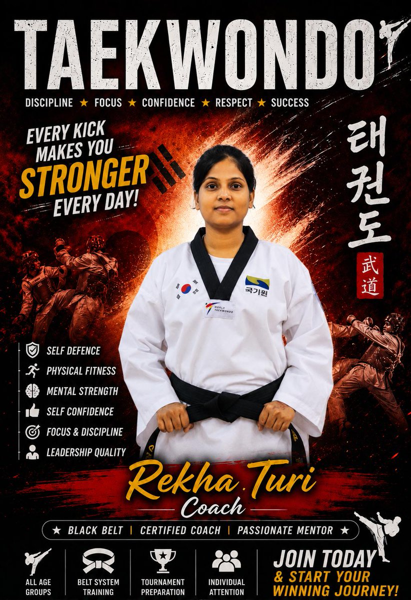 RekhaTuri's tweet photo. Taekwondo training  teacher https://t.co/7vCRqXeMNC