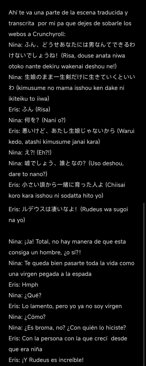 OGRakata's tweet photo. @m4nu3lvp @Santiago_shonen Cómo no me iba a caber en un sola respuesta ahí te va un screenshot, también lo puse en romaji para que repases junto con el audio del anime, y todavía me tomé la libertad de adaptar el "といいわ" https://t.co/Fix8xQO48a