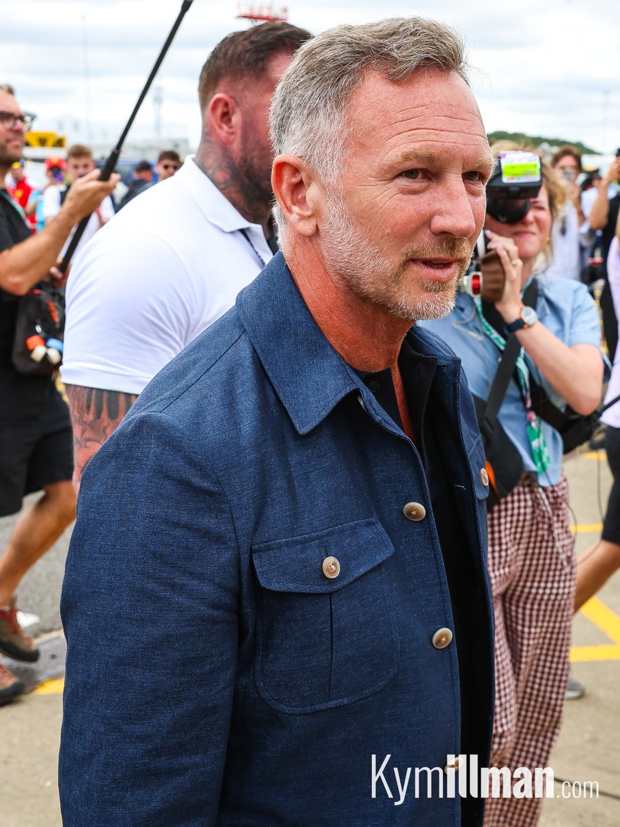KymIllman's tweet photo. CHRISTIAN HORNER RETURNS

 Christian Horner was back in the Silverstone paddock today, 364 days after he was released from his role as Red Bull team principal following last year's British Grand Prix. Asked how it felt, he had a wry smile: "It's nice to be back here as a fan."

#f1 #f1content #britishgp