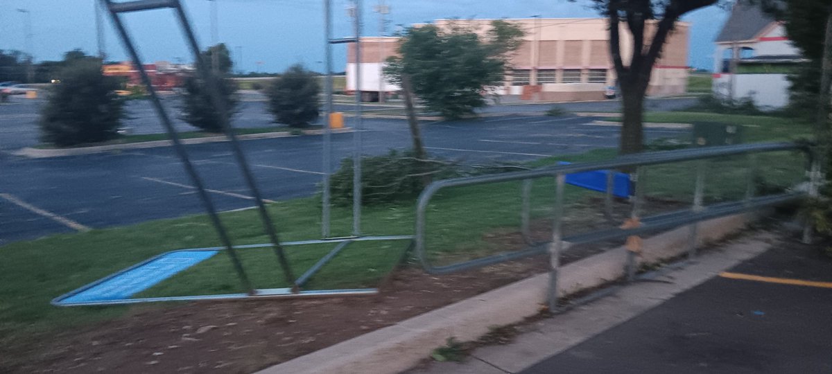 AlliBored's tweet photo. @NWSNorman 333 Inerstate Dr. the Norman Walmart has extensive tree damage and 14 skylights within the store broke. Tree limbs in excess of 1 foot in diameter were snapped/peeled off of trees. A semi trailer is flipped on its side in the parking lot. Cart corals are flipped- #okwx https://t.co/AM4GwBIGVh