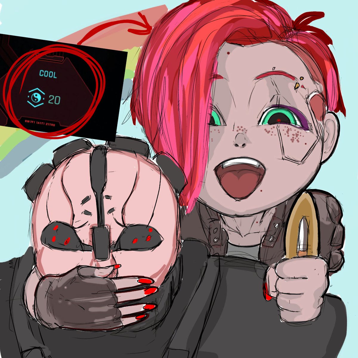 CachoDraw's tweet photo. :D

#cyberpunk #cute #vital #chibi #meme #videogames https://t.co/SlaURVW3et