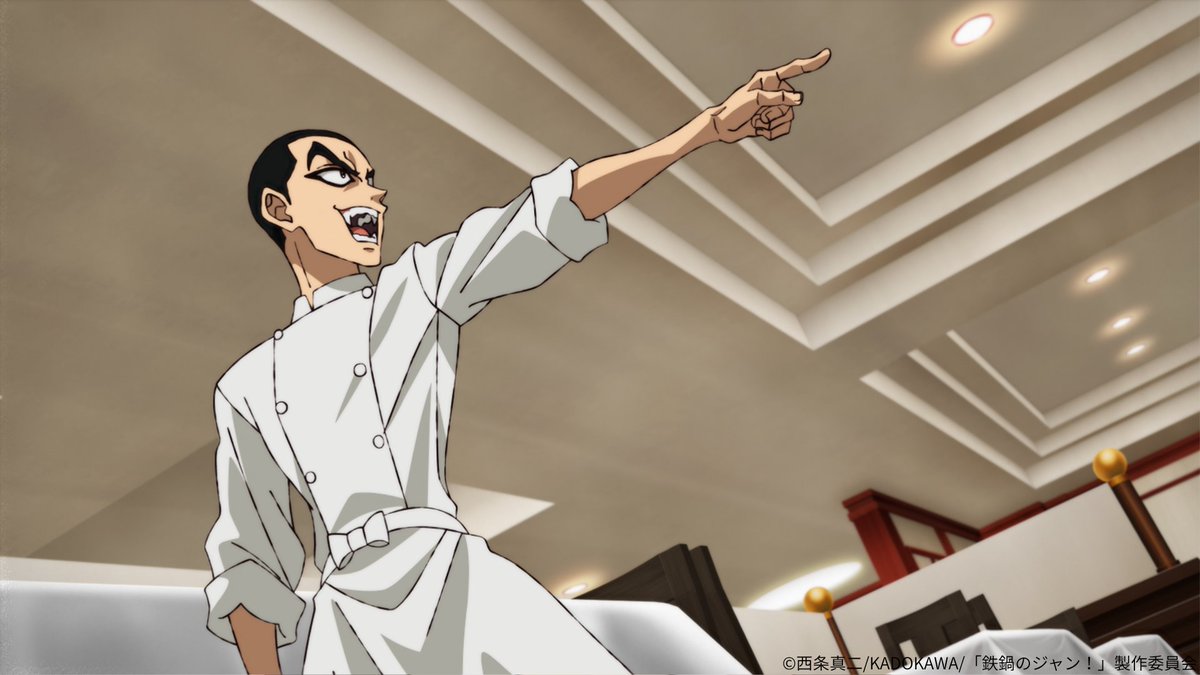 tetsujan1995's tweet photo. TVアニメ『鉄鍋のジャン！』
7/26（日）17:30からの放送は…

🥘₊₊₊₊₊₊₊₊₊₊₊₊

ジャン、キリコそして小此木が五番町飯店で忙しくしている頃、この前の件を根に持つ大谷はジャンを追い出すため刺客を送り込むことに。
「ボクは、この『ＸＯ醤』を使って作ります！」
ＸＯ醬のリュウとジャンの対決が始まる！

　　　　　　　　　　　　　　　　　　　　₊₊₊₊₊₊₊₊₊₊₊₊🥘

#鉄鍋のジャン