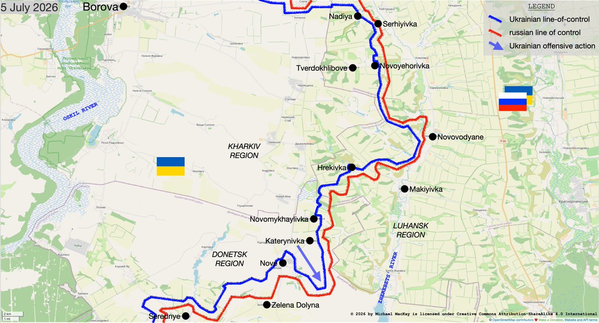 mhmck's tweet photo. Ukrainian defenders are driving the russian fascist invaders back towards the Zherebets' River in the area of the battlefront near where Kharkiv, Donetsk and Luhansk regions meet. https://t.co/JEGQXCmonH