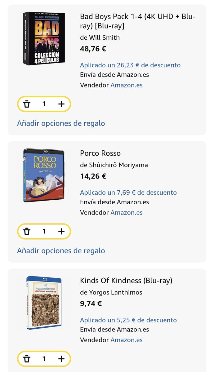 RapodeAcero's tweet photo. @cinemix_es @DivisaFilms Ayer me hicieron un 35% de descuento en todas, pille una recopilación bastante cara y me salio muy a cuenta, por eso digo que no entiendo como va la promoción https://t.co/7kSgqthWq0