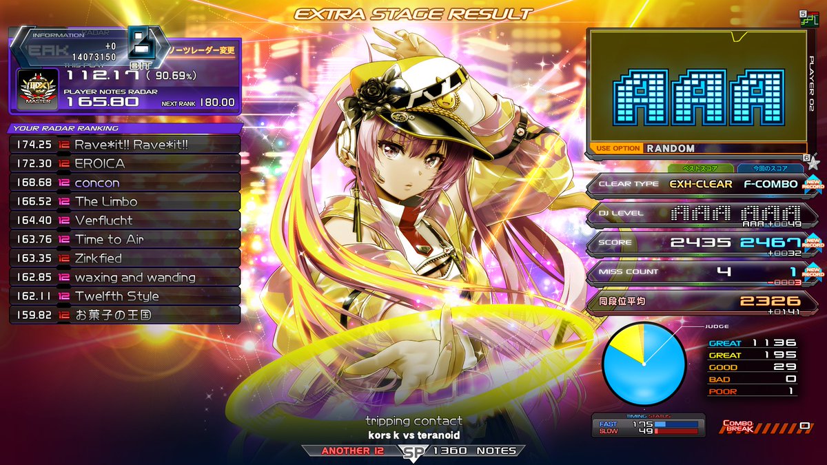 ymt_puree's tweet photo. 今更感あるけどトリコン接続とデス地獄ダリア爆伸び〜
#IIDX #infinitas #infinitas573 https://t.co/8VfRjdmzCR