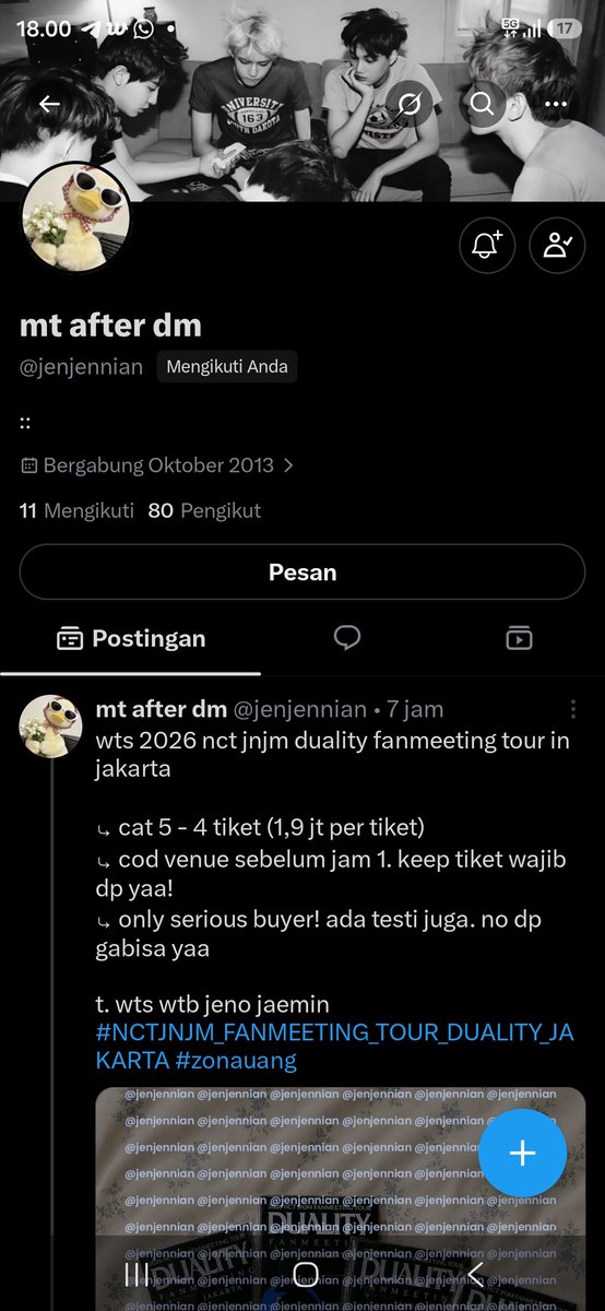 kim23009's tweet photo. Scammer tiket jnjm fanmeet jakarta
@jenjennian 
Bank BCA a.n Nurasiah, twitter @jennian, instagram @__nurasiahhh, Whatsapp, 083191395383

Ati ati guys, kesialan 2026, 
Saya tunggu itikad baik nya https://t.co/QQKRkDvl9p