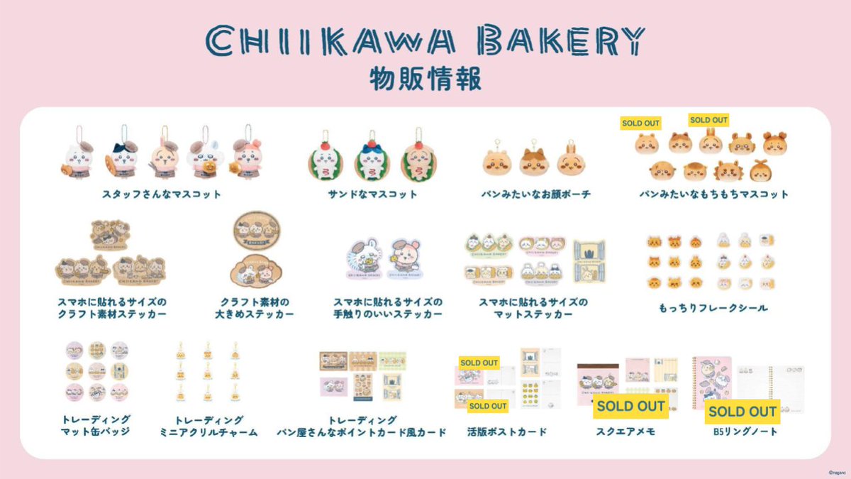 7/6(月)10:00 の #ちいかわベーカリー グッズ在庫情報 🍞🛒 ＼ 最新の