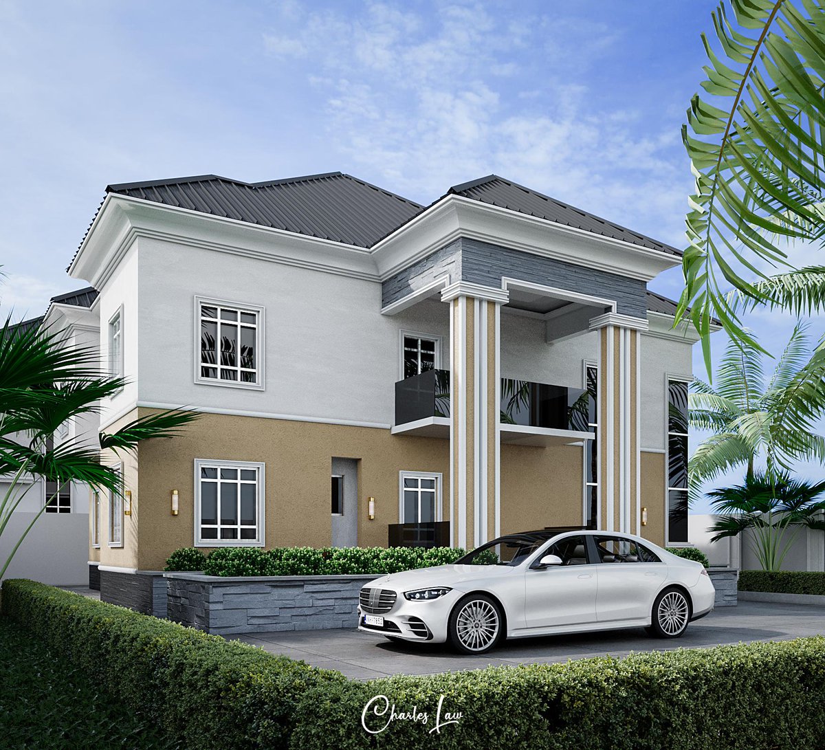_CHRLO's tweet photo. Mr. Okafor’s Residence
A modern 4-bedroom residence thoughtfully designed to blend elegance, comfort, and functionality.

Designed &amp; Visualized by Charles Law. https://t.co/HiYkEOFtC2
