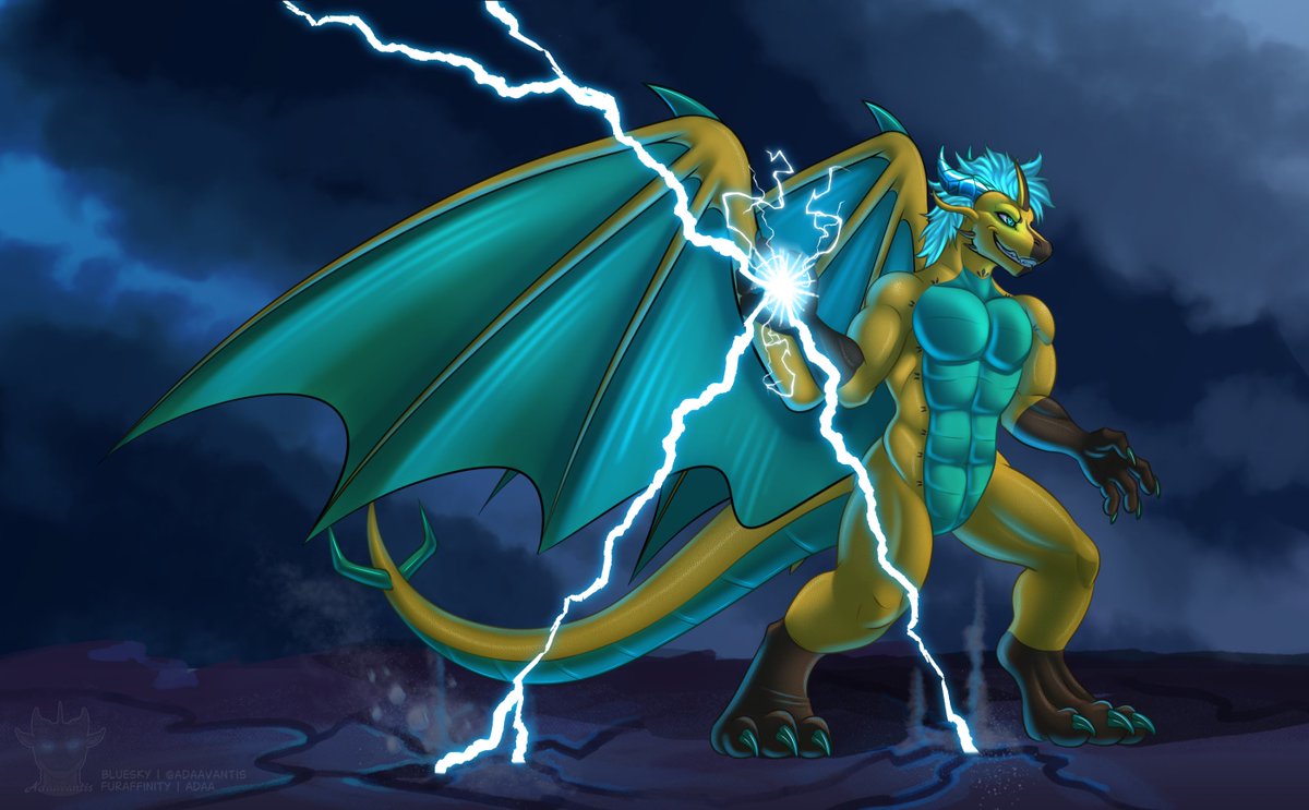 adaavantis's tweet photo. Second ArtFight piece done this time for @Fulgonator  being an angry, zappy boy! :3

#furryㅤㅤㅤ #furryartㅤㅤㅤ #dragon #artfight2026ㅤ https://t.co/vWgebNN6Bn