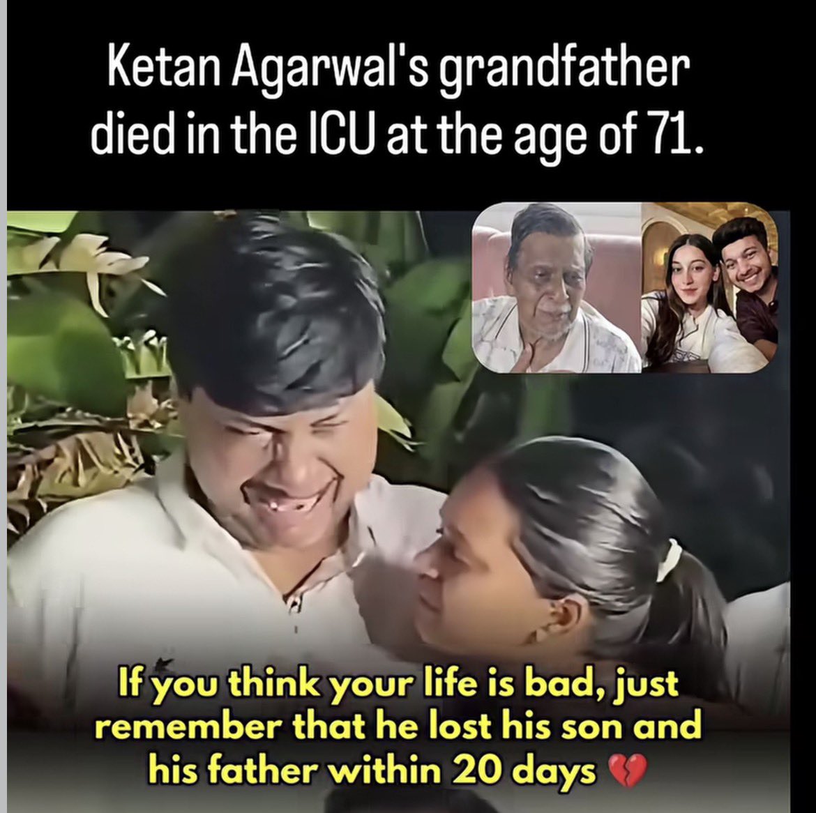SamSiff's tweet photo. A grandfather loses his son.

Then, before he can even recover from that grief, life takes him too.

Two generations gone within 20 days.

People often talk about a mother’s pain, and rightly so. But the silent suffering of fathers and grandfathers is rarely discussed.

Some losses are too heavy for words.
Some wounds never heal.

A heartbreaking reminder that grief does not discriminate, and that men carry unimaginable pain in silence. 💔