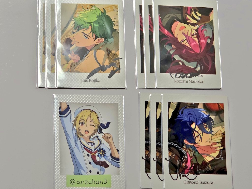 arschan3's tweet photo. @no_TL
【交換】あんスタ MELLOW DEAR US メロアス NICE to meet YOU!! ライブ ぱしゃっつ

譲）ジュイス 望見 チトセ 各3
求）舞珠

7/11単独現地or7/12大阪梅田手渡しor7/19京都キッチンカーのみ
お気軽にお声がけください https://t.co/SG5AddTCnD