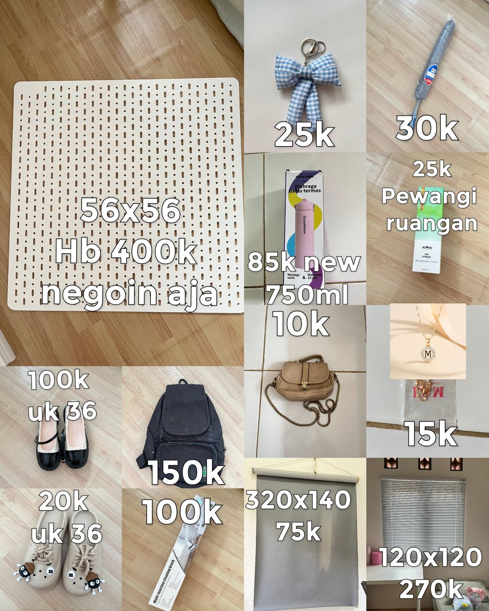 prelovedonly's tweet photo. Jual cepat pegboard, keychain, kemoceng micro fiber, tumbler, pewangi ruangan, flatshoes Paris Zoey, backpack ransel, sendal, tas, kalung, background konten, tirai, kalung, maskara, makarizo hair mist, color correction

🍊cianjur &amp; no cod
negotiable
#zonauang #zonajajan https://t.co/rds90gax8g