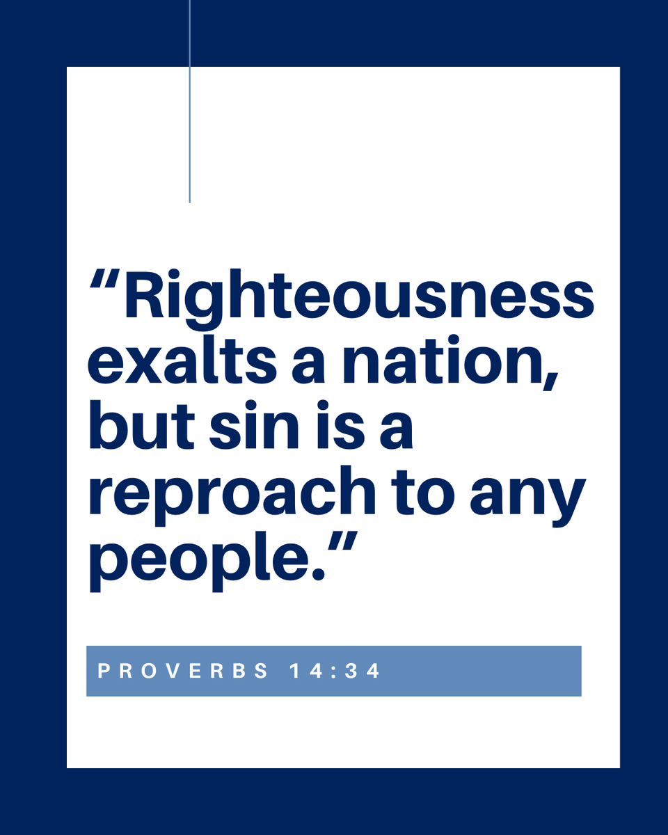 libertycounsel's tweet photo. “Righteousness exalts a nation, but sin is a reproach to any people.” (Proverbs 14:34)
 
Pray for our nation's return to its Christian foundation, for goodness to prosper, and for God to be glorified! https://t.co/wSaTG8FnF3