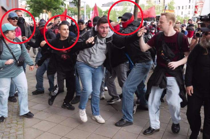 DerDominikCH's tweet photo. @KwandaRossmann @zeitonline Die linksradikalen Propagandisten mit ihren beschämenden Lügen sind sowas von durch! Wir wünschen den von dem Antifa Mob #Nazifa gehetzten und verprügelten Reportern von Apollo News #ApolloNews Gute Genesung! #Erfurt Hinweise zu den Tätern bitte an die Polizei Erfurt. https://t.co/VJG0iCnbTx