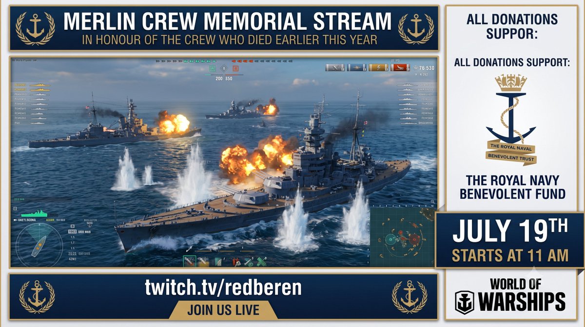 Redberen1's tweet photo. @RNRMC @RoyalNavy @40commando @MightyJingles  On 19th July at 11am, I’ll be hosting a charity livestream to raise money for the RNBF, in honour and memory of the crew. I’ll be joined by some amazing friends, including The Mighty Jingles, who served in the Royal Navy as well https://t.co/XzGtxTxkSd