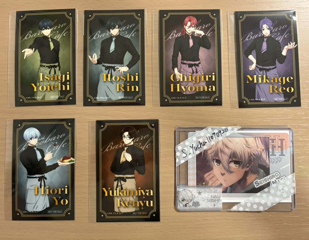 S_yucha11070920's tweet photo. 【交換】ブルーロック 
ののしり ばろばろカフェ 特典

譲) 通販
潔 凛 千切 玲王 氷織 雪宮

求)通販 店舗 どちらでも
凪or馬狼 

1枚から交換大丈夫です
📮郵送交換希望
検索からお気軽にお声掛けください
よろしくお願いします https://t.co/ejosIP7ecN
