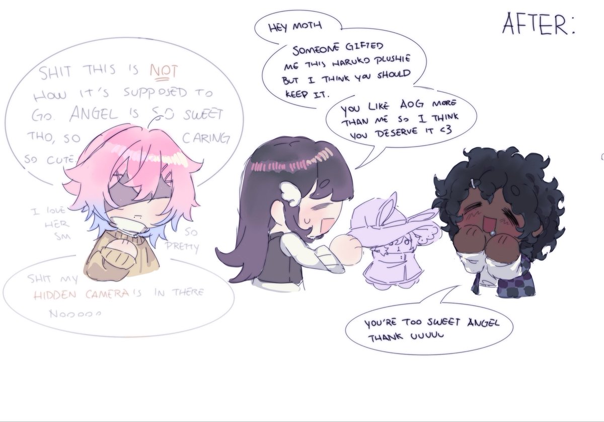 334_Rena's tweet photo. Haruko Plushie Incident (ft. My Angelsona) Angel is just a casual fan here instead of an otaku like moth #14dwy #14DaysWithYou #14dwyren https://t.co/GXD7A4eMH9