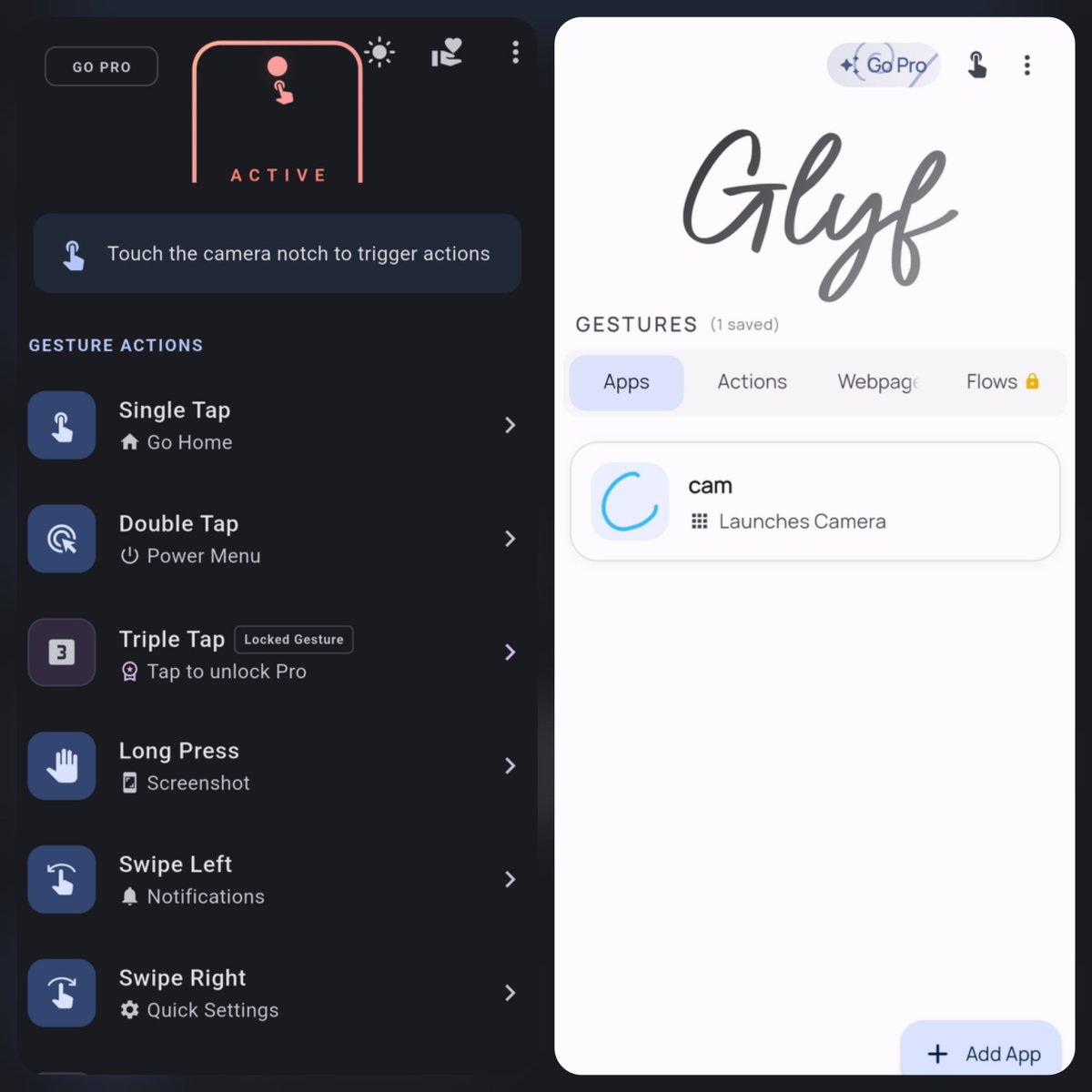 tarunvats33's tweet photo. Giveaway time!

I'm giving away the Smart Action Notch and Glyf App by @revabuilds (Gestures on Camera notch and Draw Gestures to launch apps or links, etc.).

To enter:
❤️ LIKE this post
💬 COMMENT anything below
🔄 Repost

10 random winners pick in 5 days

App link in comments! https://t.co/YrO8PbgPcV