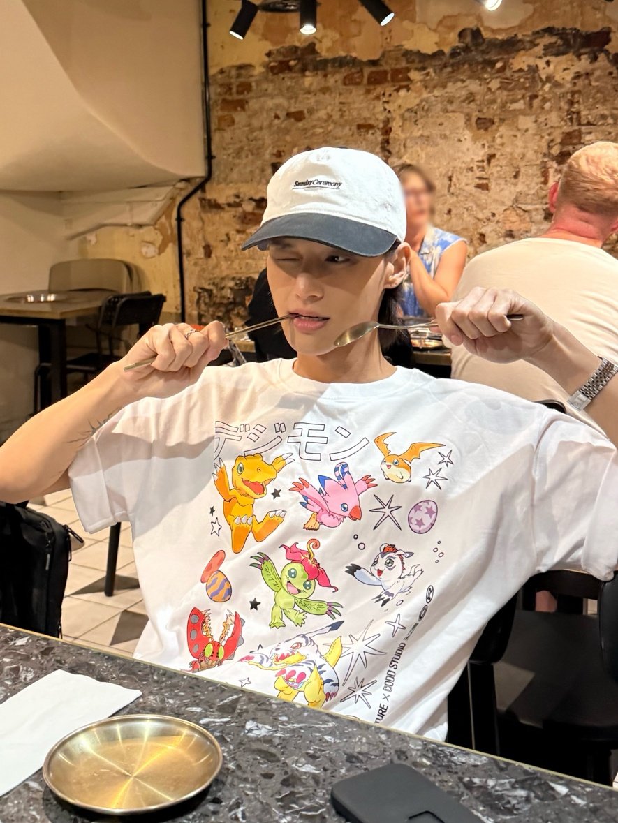 JWYcomfort's tweet photo. Wooyoung in Digimon shirt I'm not crying 😭😭😭🫳🏻 https://t.co/YW4Rok4Kb2