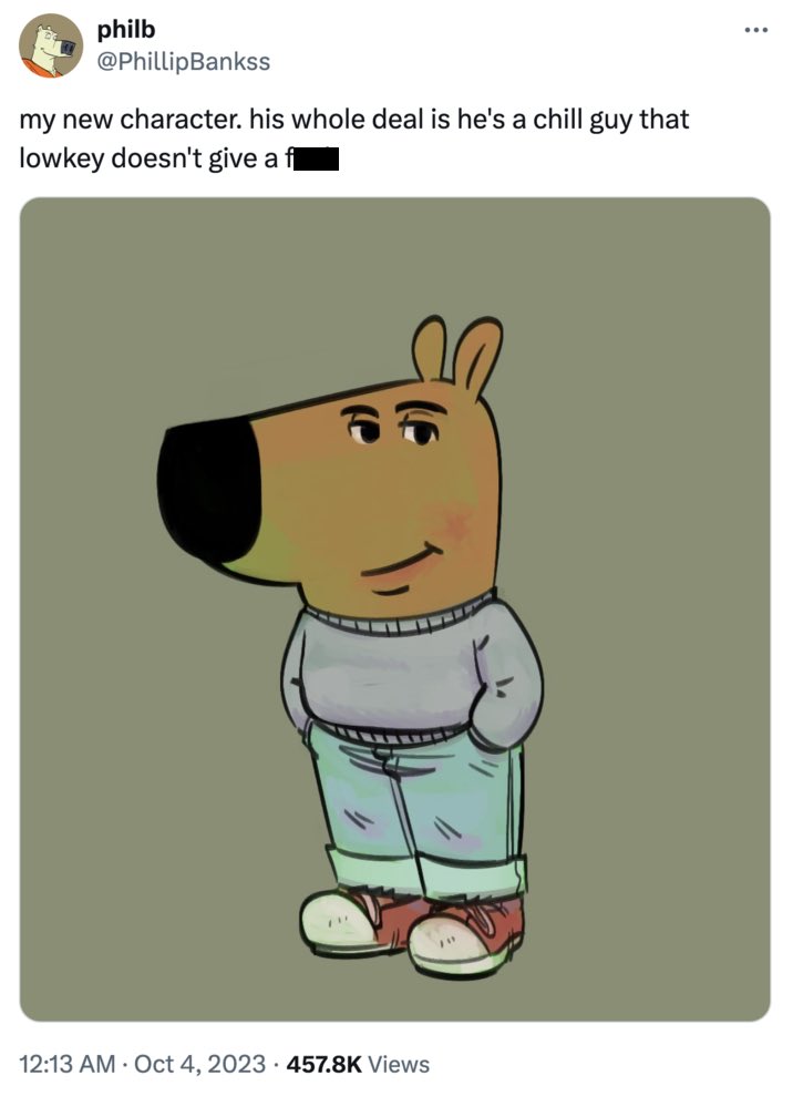 Bappa_195's tweet photo. Never forget how TikTok gentrified my new character and turning him into just a chill guy https://t.co/nEu2RbTE7N